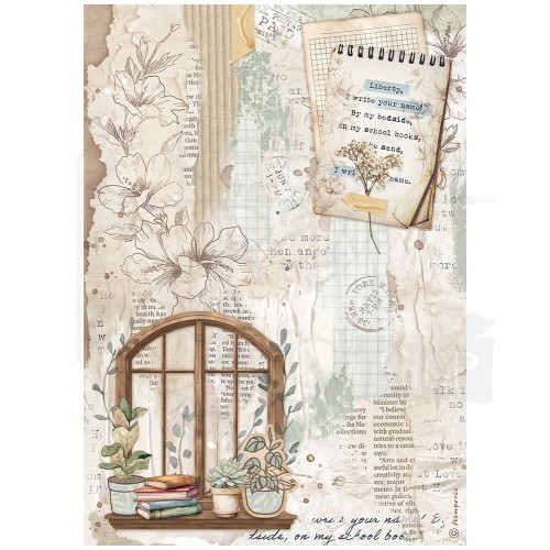 Papier ryżowy A4 Create Happiness Secret Diary Okno DFSA4862 Stamperia