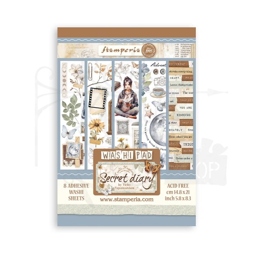 Papier washi A5 Create Happiness Secret Diary SBW04 Stamperia