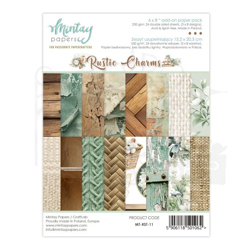 Zestaw papierów uzupełniający 15x20 Rustic Charms MT-RST-11 Minaty