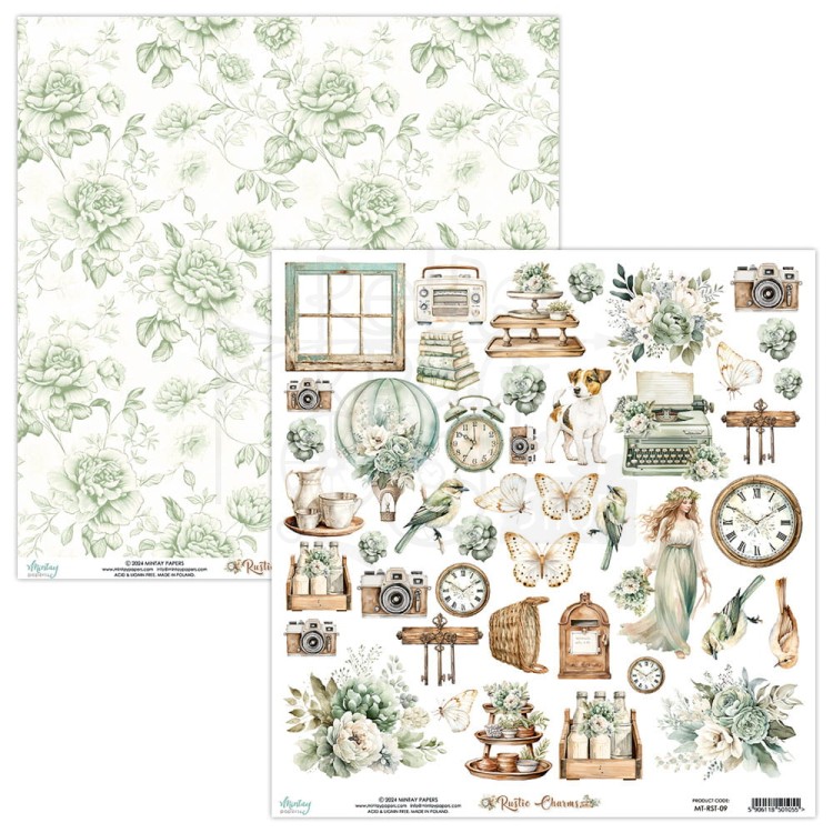 Papier 30x30 arkusz elementów do wycinania Rustic Charms MT-RST-09 Minaty