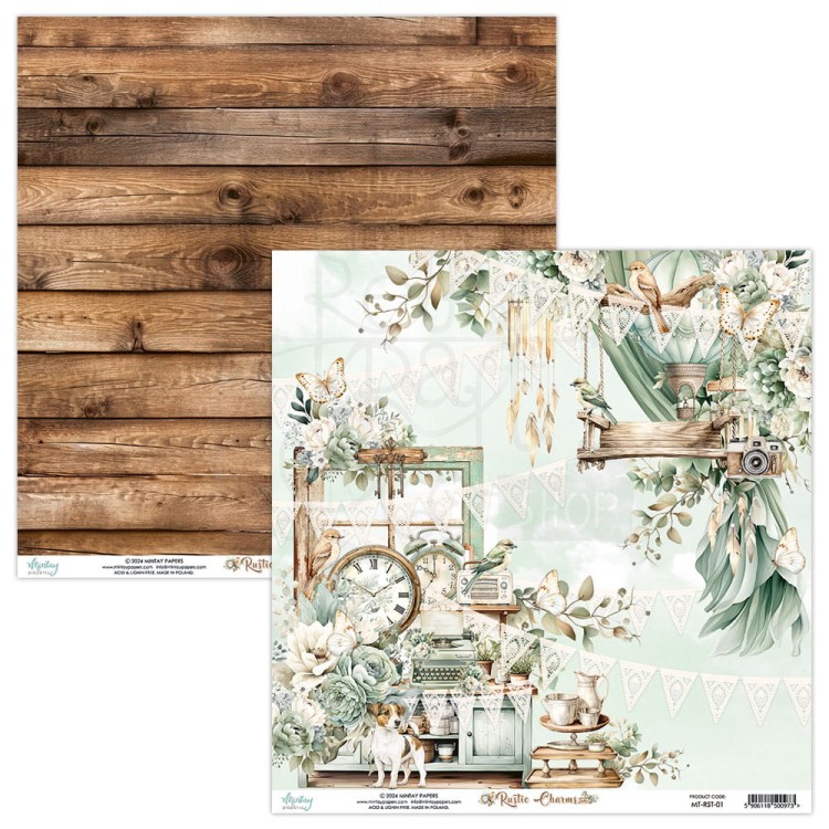 Zestaw papierów do scrapbookingu 30x30 Rustic Charms MT-RST-07 Minaty