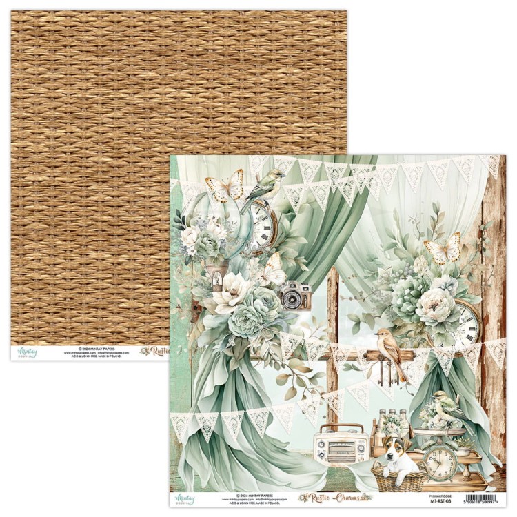 Zestaw papierów do scrapbookingu 30x30 Rustic Charms MT-RST-07 Minaty