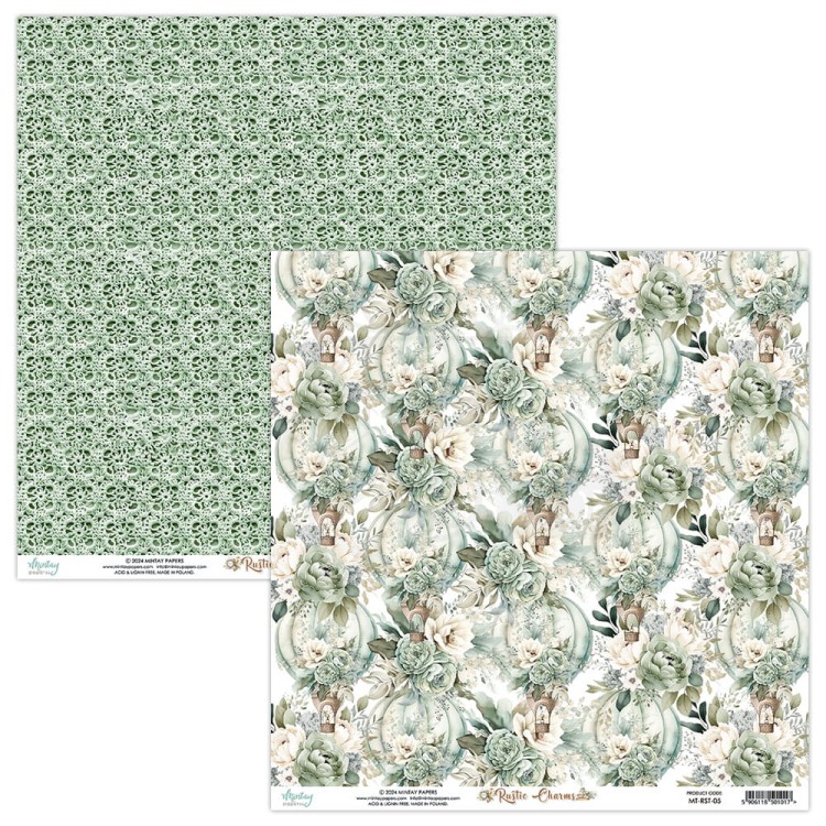 Zestaw papierów do scrapbookingu 30x30 Rustic Charms MT-RST-07 Minaty