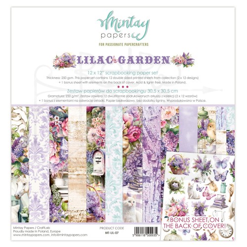 Zestaw papierów do scrapbookingu 30x30 Lilac Garden MT-LIL-07 Minaty