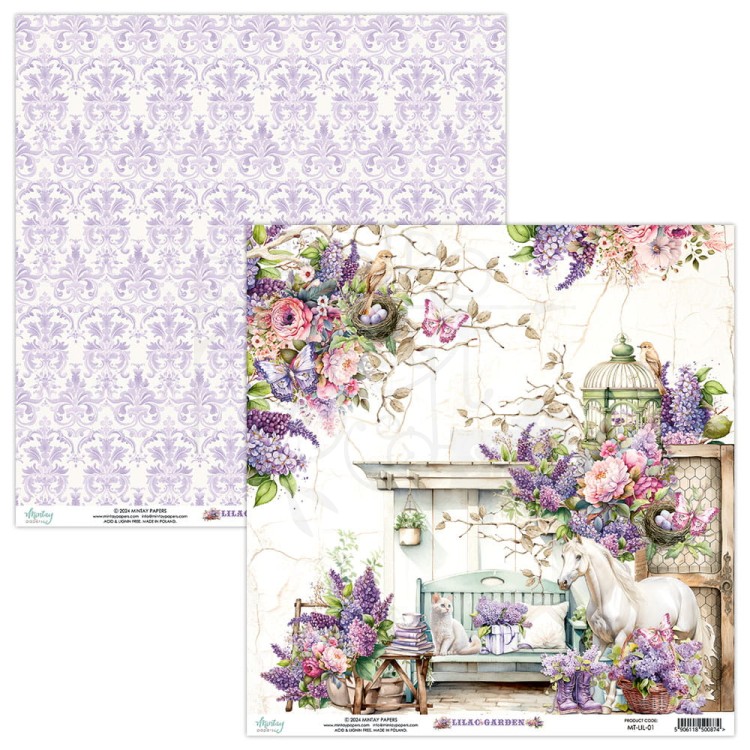 Zestaw papierów do scrapbookingu 30x30 Lilac Garden MT-LIL-07 Minaty