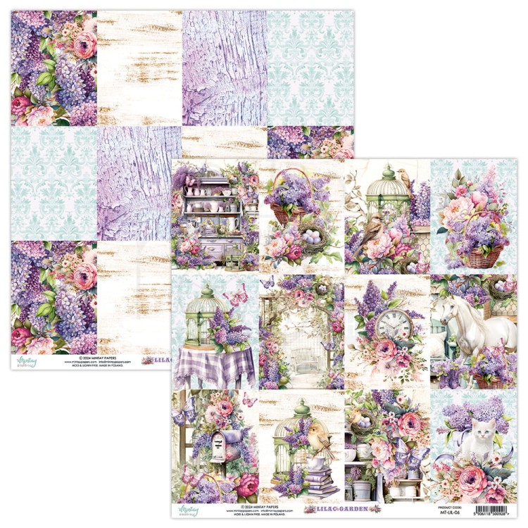 Zestaw papierów do scrapbookingu 30x30 Lilac Garden MT-LIL-07 Minaty