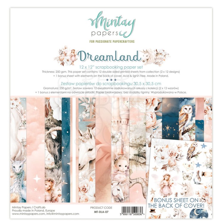 Zestaw papierów do scrapbookingu 30x30 Dreamland MT-DLA-07 Minaty