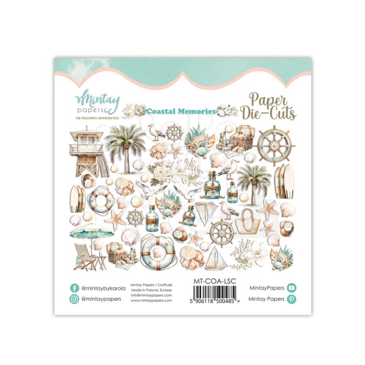 Kształty papierowe ozdoby Die Cuts Coastal Memories MT-COA-LSC Minaty