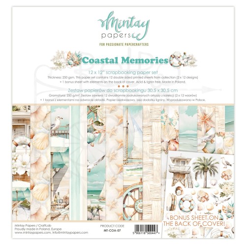 Zestaw papierów do scrapbookingu 30x30 Coastal Memories MT-COA-07 Minaty