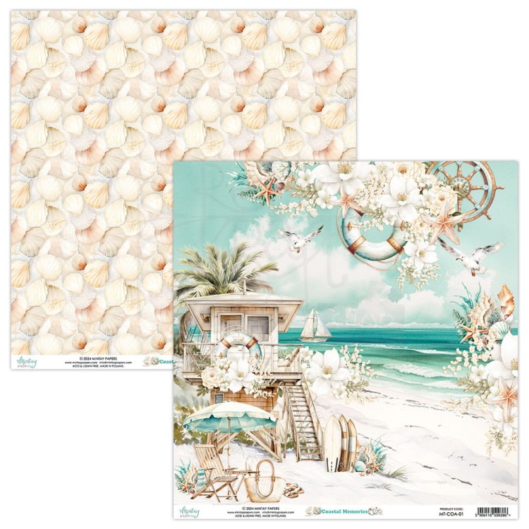 Zestaw papierów do scrapbookingu 30x30 Coastal Memories MT-COA-07 Minaty