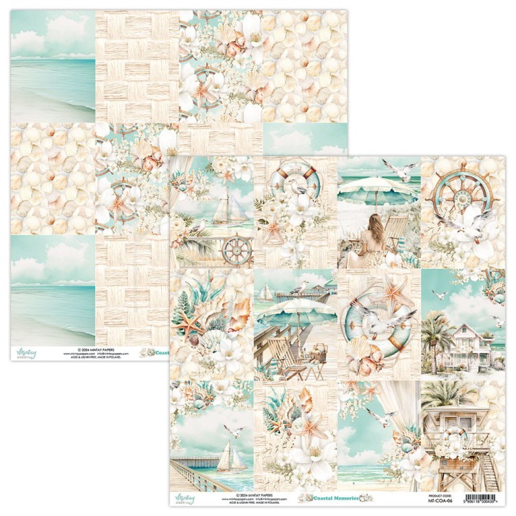 Zestaw papierów do scrapbookingu 30x30 Coastal Memories MT-COA-07 Minaty