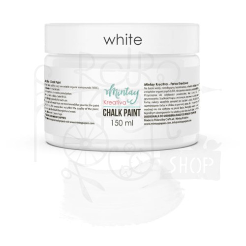 Farba kredowa biała 150ml MTK-CHALK-01 Mintay Kreativa