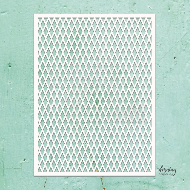 Szablon maska 15x20 Diamond Pattern Romby MTK-STEN-36 Mintay Kreativa