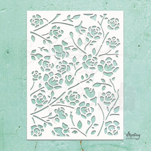 Szablon maska 15x20 Rosebuds Róże MTK-STEN-34 Mintay Kreativa