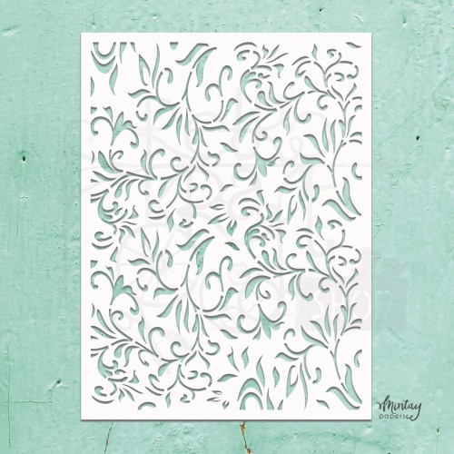 Szablon maska 15x20 Floral Swirls Dekory MTK-STEN-32 Mintay Kreativa