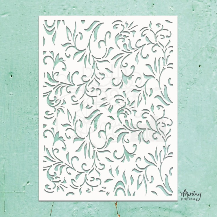 Szablon maska 15x20 Floral Swirls Dekory MTK-STEN-32 Mintay Kreativa