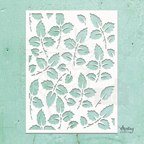 Szablon maska 15x20 Rose Leaves Listki róży MTK-STEN-31 Mintay Kreativa