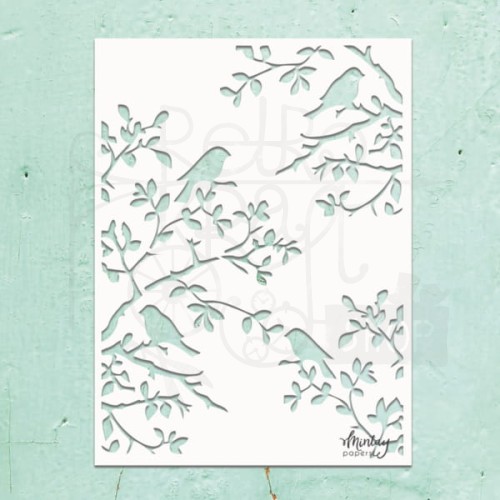 Szablon maska 15x20 Birds Ptaki MTK-STEN-25 Mintay Kreativa