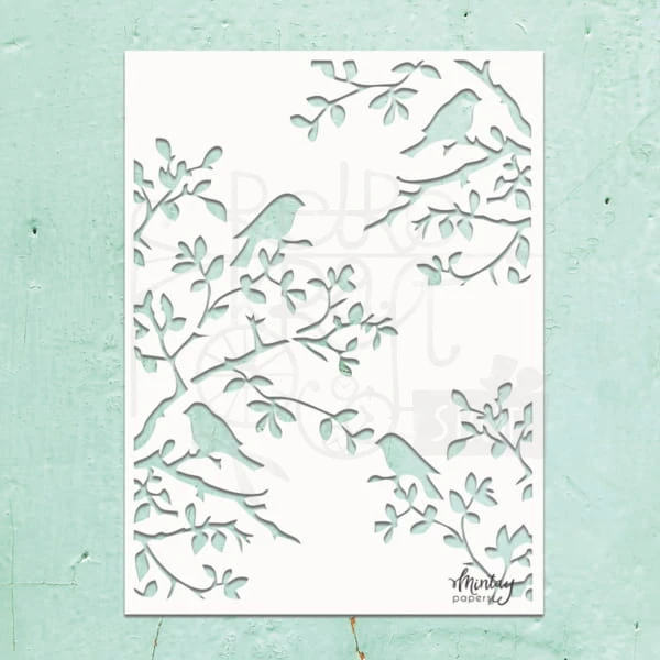 Szablon maska 15x20 Birds Ptaki MTK-STEN-25 Mintay Kreativa