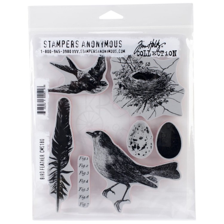 Stempel gumowy kauczukowy Bird Feather CMS180 Stampers Anonymous