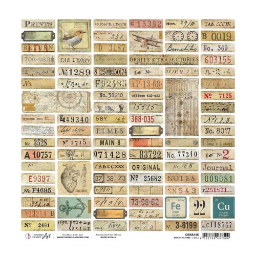 Papier do scrapbookingu 30x30 Sign of the Times Labels CBSS155 Ciao Bella