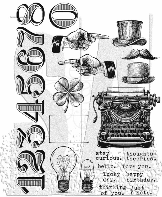 Stempel gumowy kauczukowy Curiosity Shop CMS-LG 1G63C Tim Holtz Stampers Anonymous