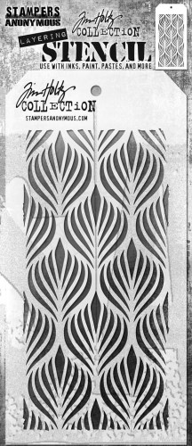 Szablon maska 12x22cm Deco Feather THS 1G63G Tim Holtz Stampers Anonymous