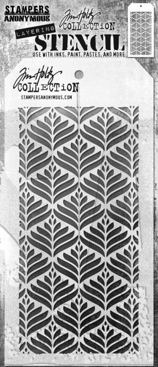 Szablon maska 12x22cm Deco Leaf THS 1G62Y Tim Holtz Stampers Anonymous