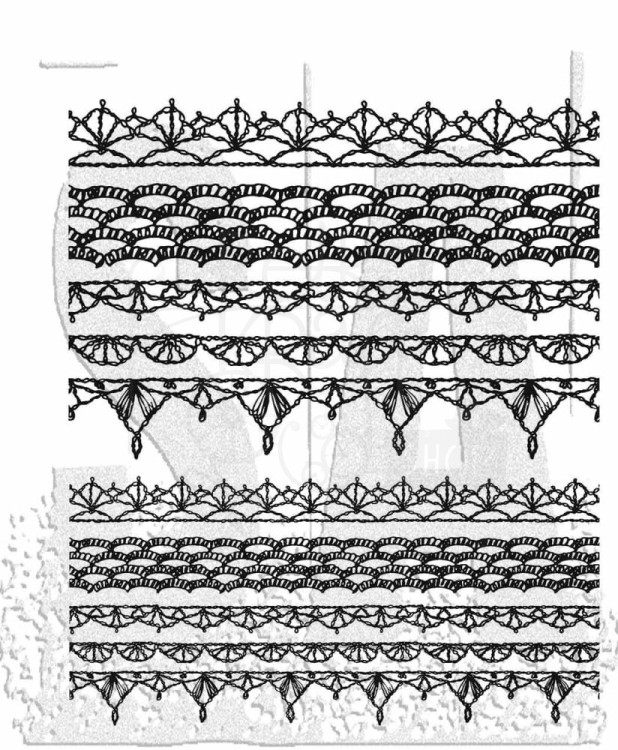 Stempel gumowy kauczukowy Crochet Trims CMS 1G631 Tim Holtz Stampers Anonymous