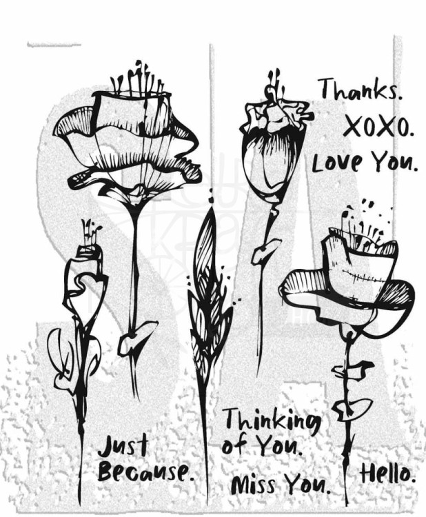Stempel gumowy kauczukowy Abstract Florals CMS 1G62W Tim Holtz Stampers Anonymous