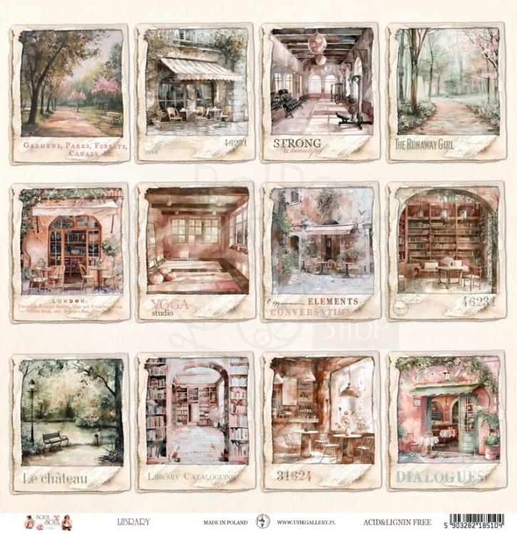 Papier do scrapbookingu 30x30 Body and Soul LIBRARY UHK Gallery