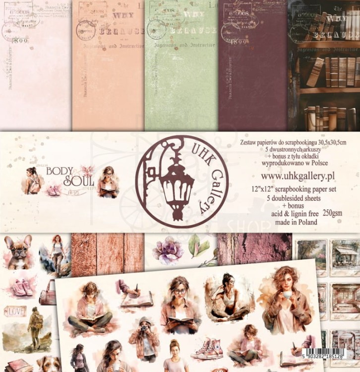 Zestaw papierów do scrapbookingu 30x30 Body and Soul UHK Gallery
