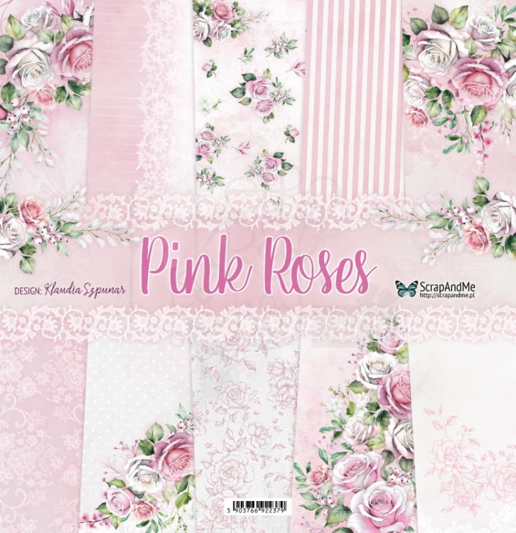 Zestaw papierów do scrapbookingu 20x20 Pink Roses ScrapAndMe