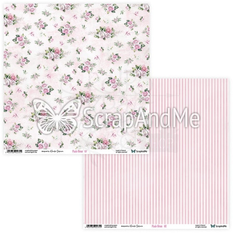 Zestaw papierów do scrapbookingu 20x20 Pink Roses ScrapAndMe