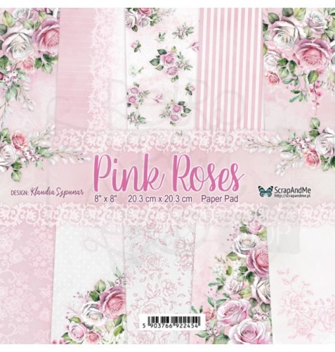 Zestaw papierów do scrapbookingu 20x20 Pink Roses ScrapAndMe