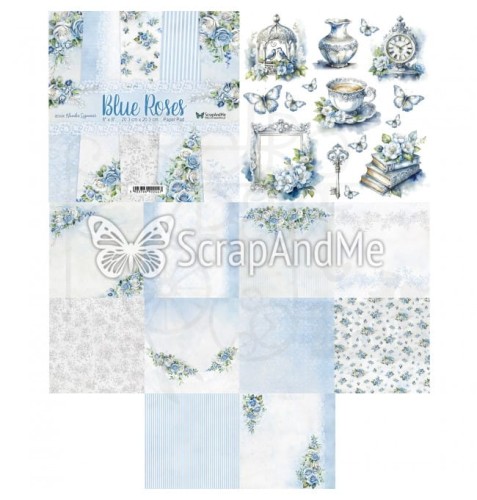 Zestaw papierów do scrapbookingu 20x20 Blue Roses ScrapAndMe