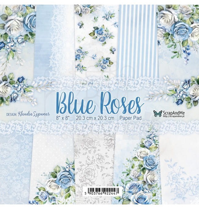Zestaw papierów do scrapbookingu 20x20 Blue Roses ScrapAndMe