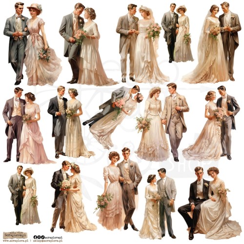 Naklejki do scrapbookingu i art journalingu Wedding Vintage 1 ScrapLove