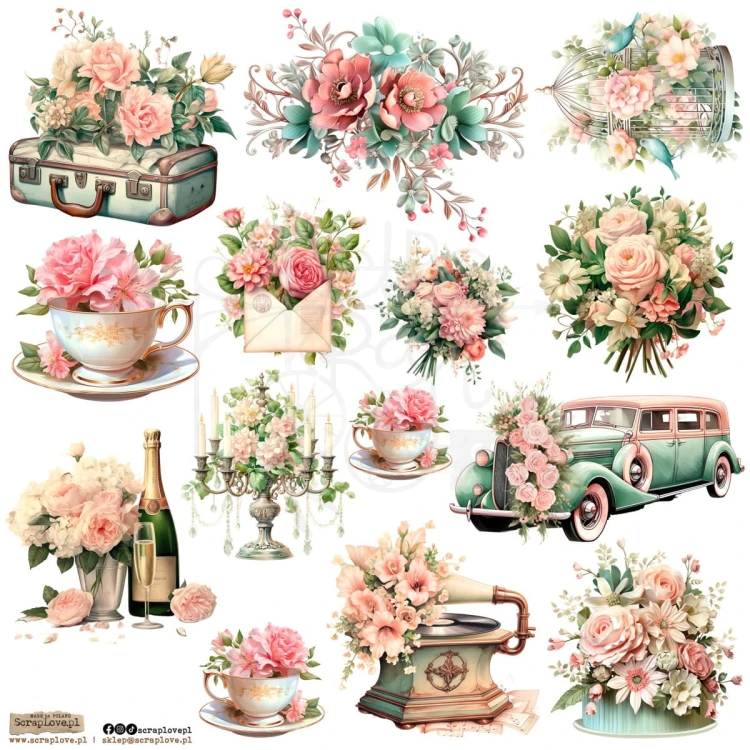 Naklejki do scrapbookingu i art journalingu Wedding Pastel 2 ScrapLove