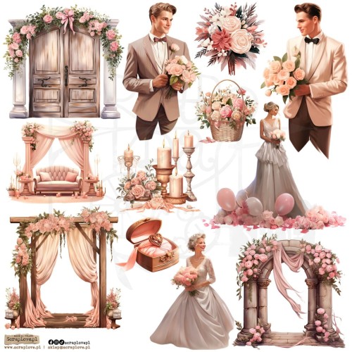 Naklejki do scrapbookingu i art journalingu Wedding Cozy 2 ScrapLove