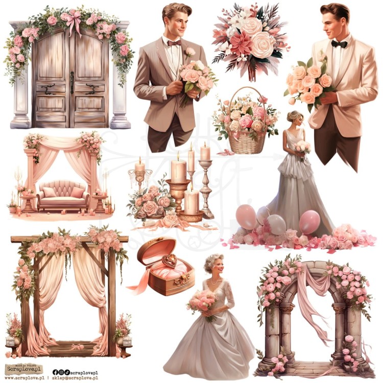 Naklejki do scrapbookingu i art journalingu Wedding Cozy 2 ScrapLove