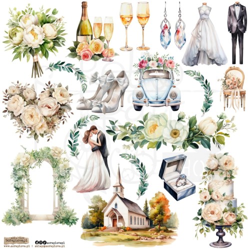 Naklejki do scrapbookingu i art journalingu Wedding 9 ScrapLove