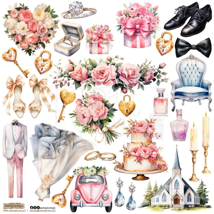 Naklejki do scrapbookingu i art journalingu Wedding 8 ScrapLove