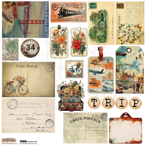 Naklejki do scrapbookingu i art journalingu Vintage Travel 2 ScrapLove