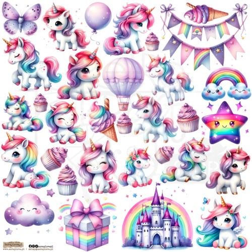 Naklejki do scrapbookingu i art journalingu Unicorn 2 ScrapLove