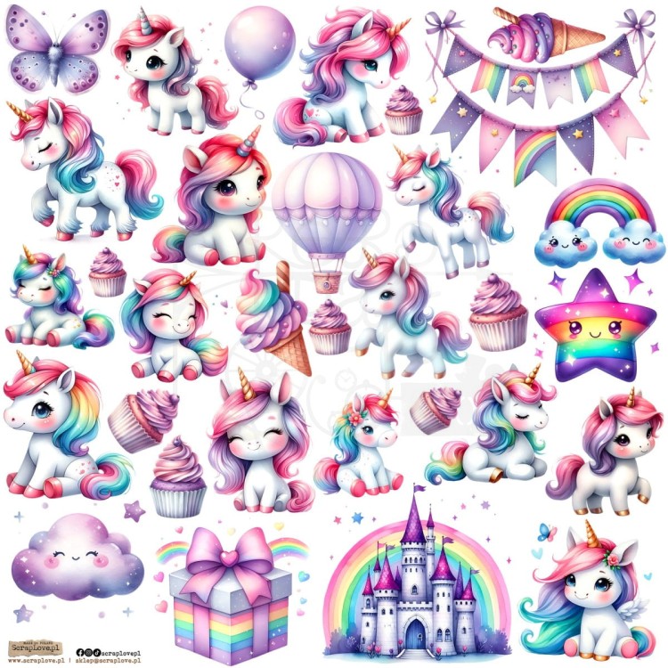 Naklejki do scrapbookingu i art journalingu Unicorn 2 ScrapLove