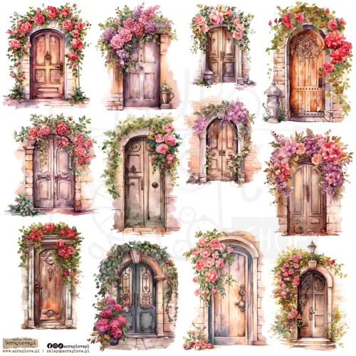 Naklejki do scrapbookingu i art journalingu Romantic Door 1 ScrapLove