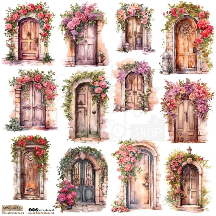 Naklejki do scrapbookingu i art journalingu Romantic Door 1 ScrapLove