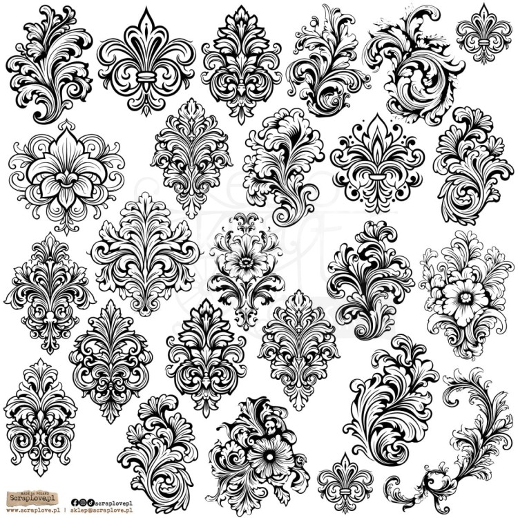 Naklejki do scrapbookingu i art journalingu Ornament 1 ScrapLove
