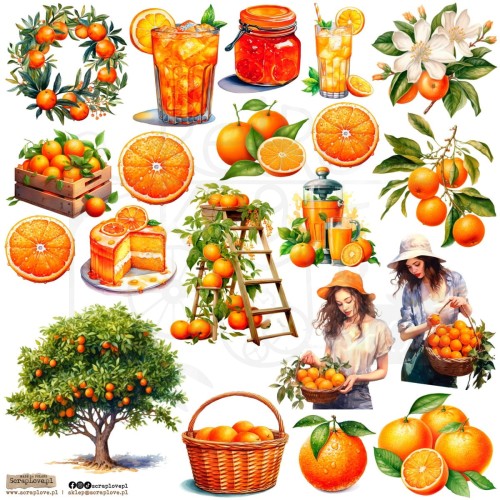 Naklejki do scrapbookingu i art journalingu Orange 1 ScrapLove